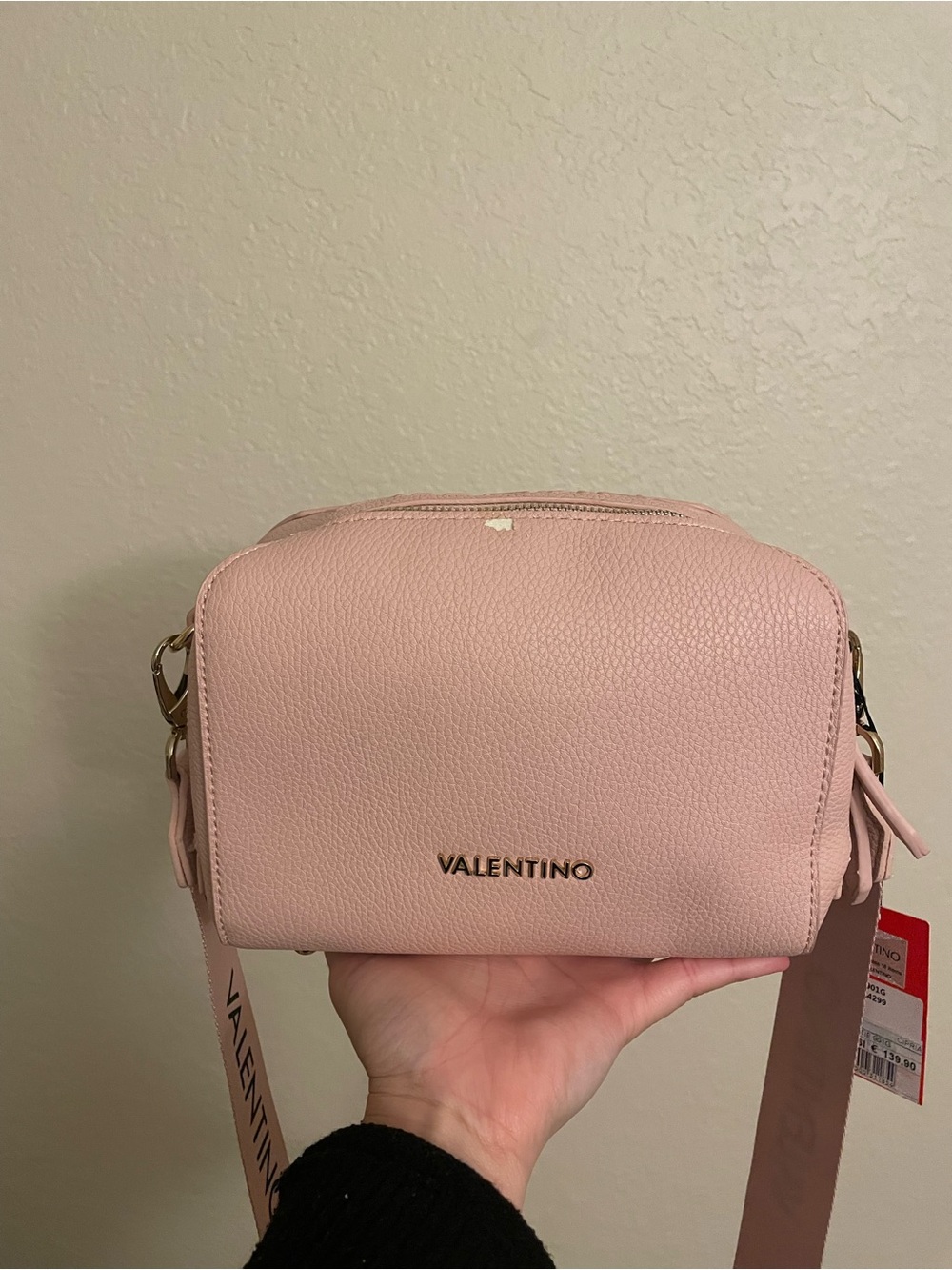 Mario Valentino Pink Pebbled Leather Crossbody Bag